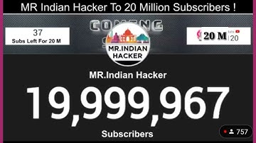 mr indian hacker live subscribe count || mr indian hacker live subscriber || @MRINDIANHACKER