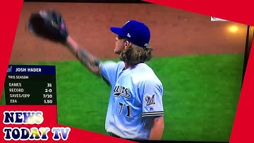 Hader given ovation by Brewers fans in first appearance since racist tweets