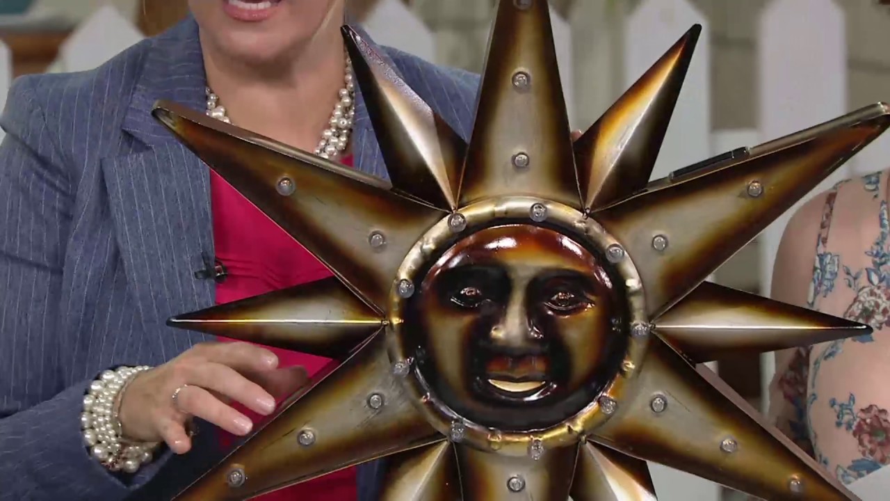Metal Marquee Sun Wall Art with Solar LED Lights on QVC YouTube