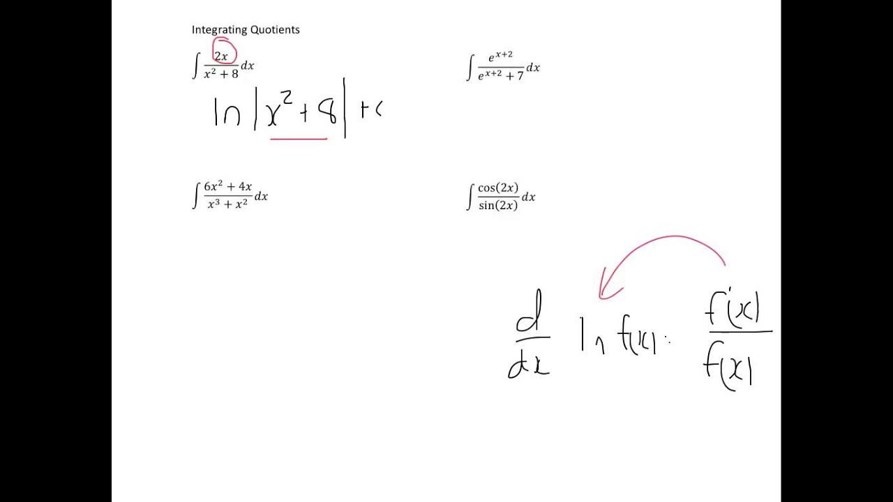 Integrating quotients 17.4 YouTube