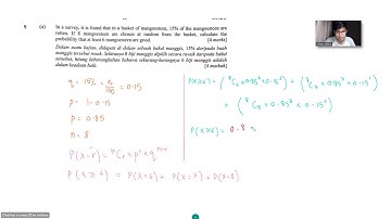 Add Maths SPM Probability Distribution: Binomial Distribution - 1