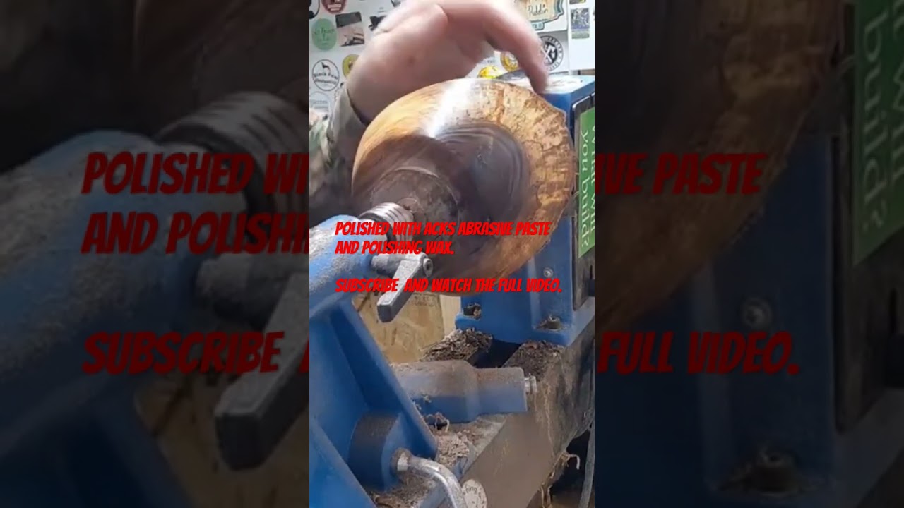 Polishing the Black Walnut Bowl. Acks paste and wax.