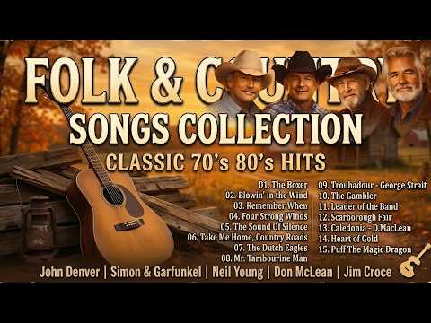 John Denver, Neil Young, Jim Croce, Simon & Gafunkel - Beautiful Folk Songs 70s 80s Playlist