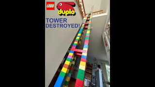 HUGE 17' Lego Duplo Tower destroyed in seconds