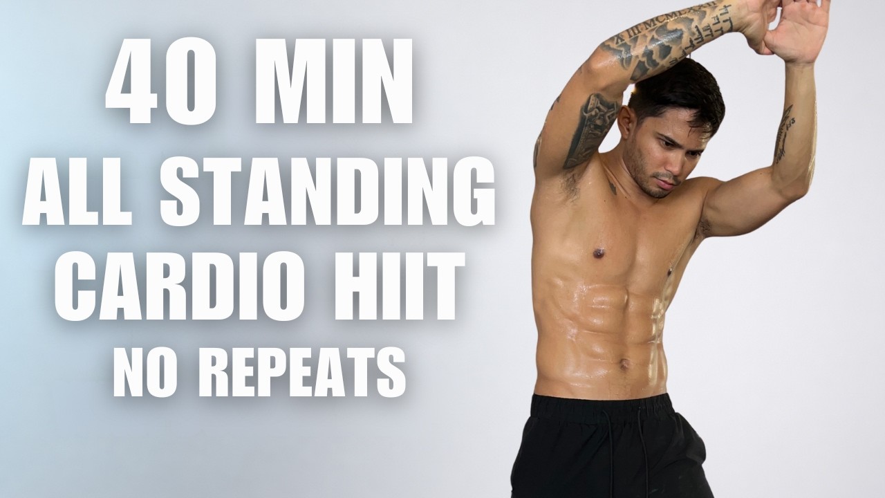 40 MIN ALL STANDING HIIT Workout 🔥 No Equipment | No Repeats | Full ...