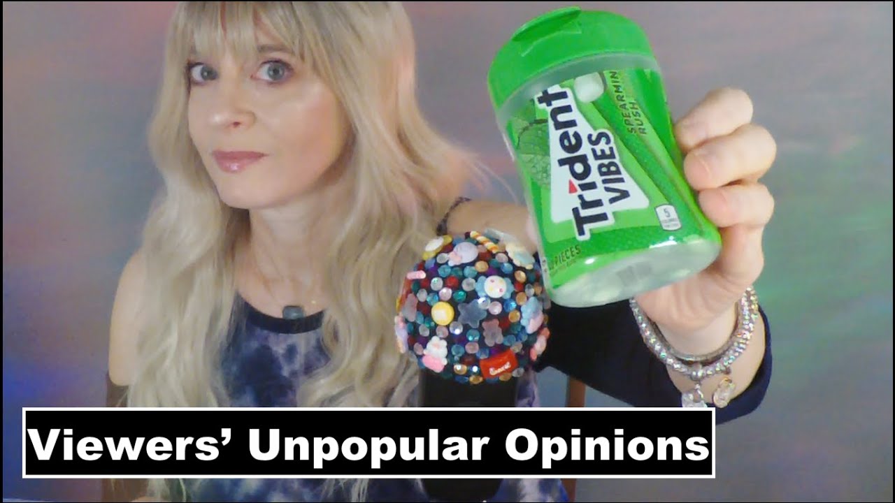 ASMR Gum Chewing Viewers' Unpopular Opinions | Whispered Reactions