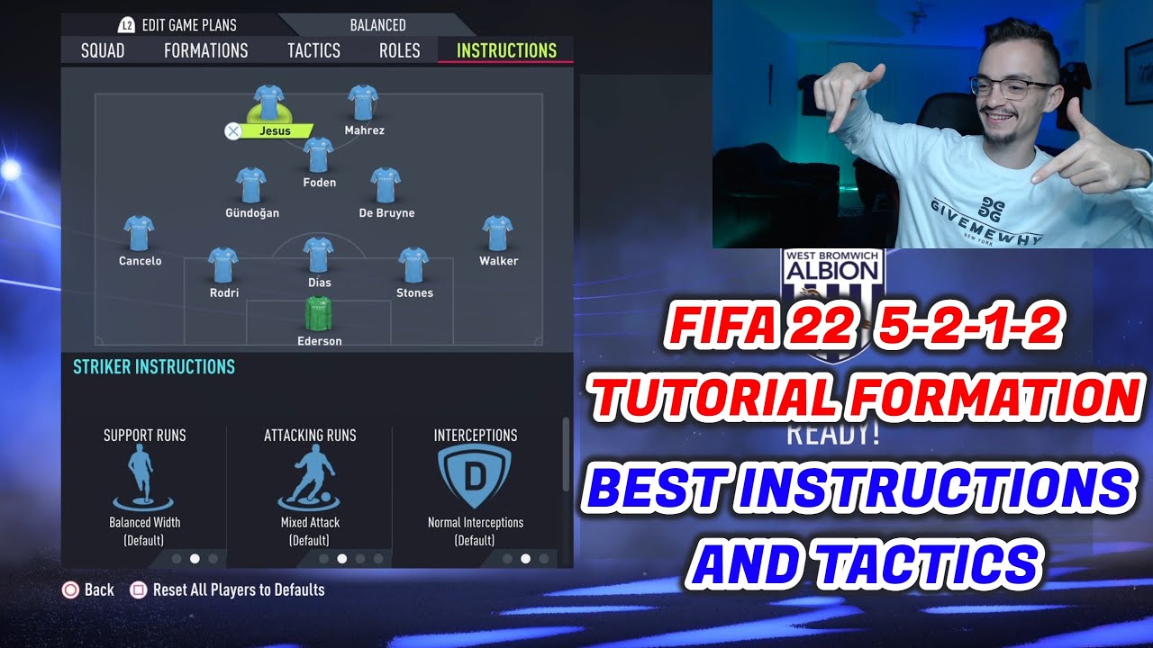 FIFA 22 - THE MOST DEFENSIVE FORMATION 5-2-1-2 TUTORIAL BEST TACTICS & INSTRUCTIONS HOW TO PLAY 5212