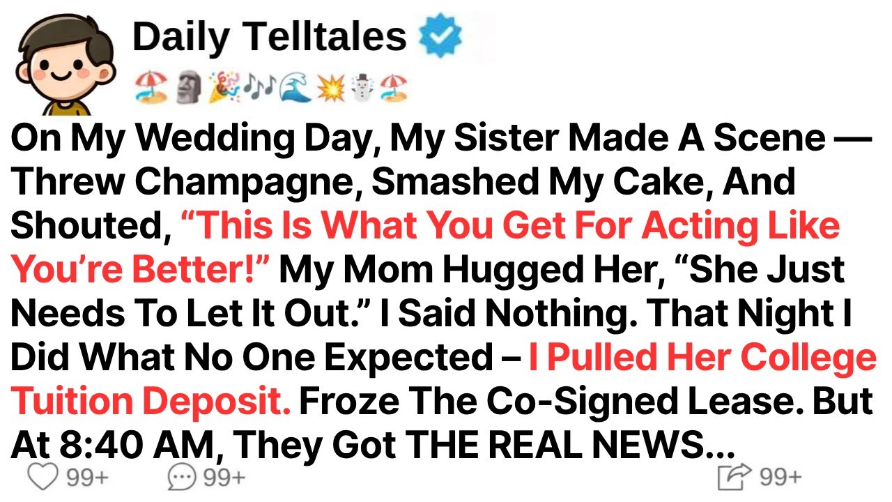 On My Wedding Day, My Sister Made A Scene — Threw Champagne, Smashed My Cake, And SHOUTED...