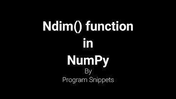 ndim() function in NumPy