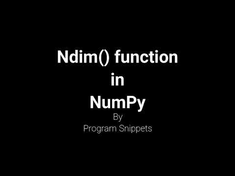 ndim() function in NumPy
