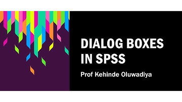 Dialog boxes in SPSS
