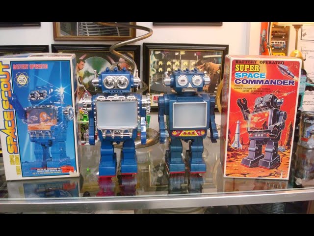 Super Video Space Scout / Space Commander robots. 1980's Japan