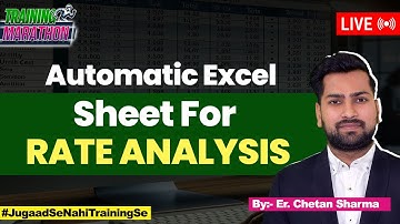 How To Create Automatic Excel Sheet For Rate Analysis | Complete Rate Analysis in Excel