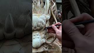 Master Craftsman Carves a Legendary Qilin from Wood ππ₯ Master Craftsman Carves a Legendary Qilin from Wood ππ₯