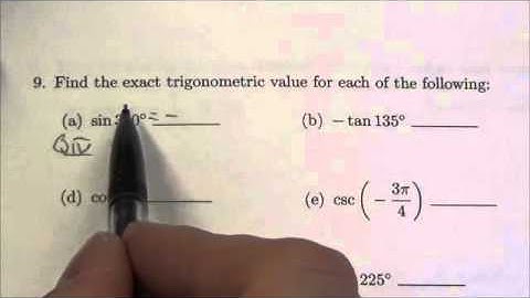 Math 30-1 Trig I Review #9a