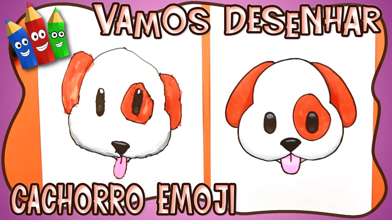 Desenho de Emoji cara de cachorro para colorir