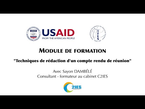 FORMATION : Techniques de rédaction d'un compte rendu de réunion.