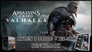 Assassin's Creed Valhalla - Ryzen 5 3400G + RX 580 4GB Benchmark