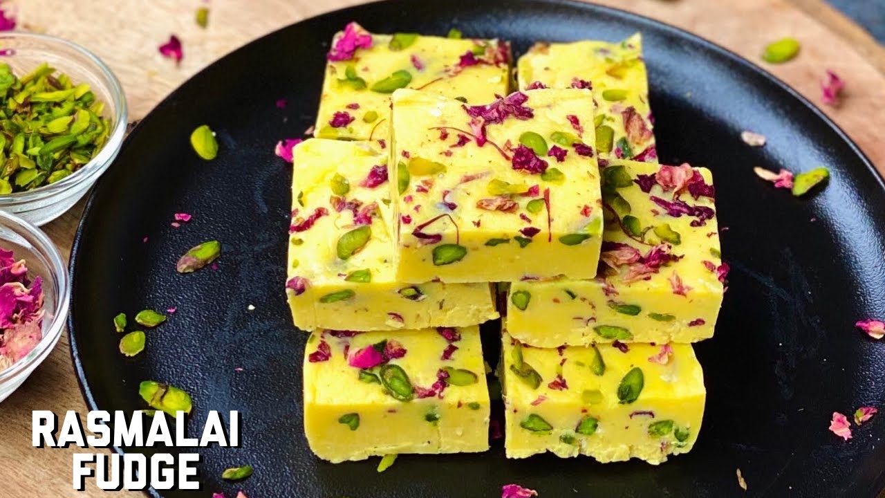 Rasmalai Fudge - Festive Sweets |  Easy Fudge in 10 mins | Indian Fusion Sweets | Flavourful Food