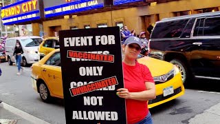 💉 Anti Vaccine Protest Unedited Footage! Lady Gaga Tony Bennett Radio City NYC August 3 2021