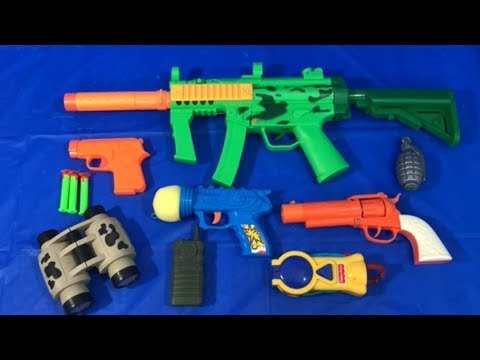 Learn Fun Colors with Toy Guns for Kids Toy Weapons Box of Toys - YouTube