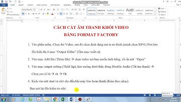 Hướng dẫn cắt bỏ âm thanh khỏi video bằng fomart factory