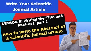 How to write the Abstract of a scientific journal article