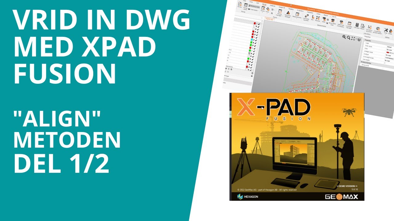 Vrid in DWG/DXF i XPAD-FUSION med Align-metoden (samma som i CAD) - YouTube