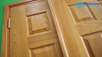 GIỚI THIỆU SẢN PHẨM CỬA GỖ CÔNG NGHIỆP HDF VENEER 2 CÁNH MẸ BỒNG CON GIÁ 4.250.000Đ/BỘ SAIGONDOOR