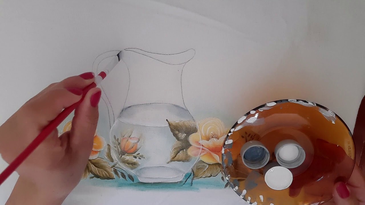 Como pintar jarro transparente