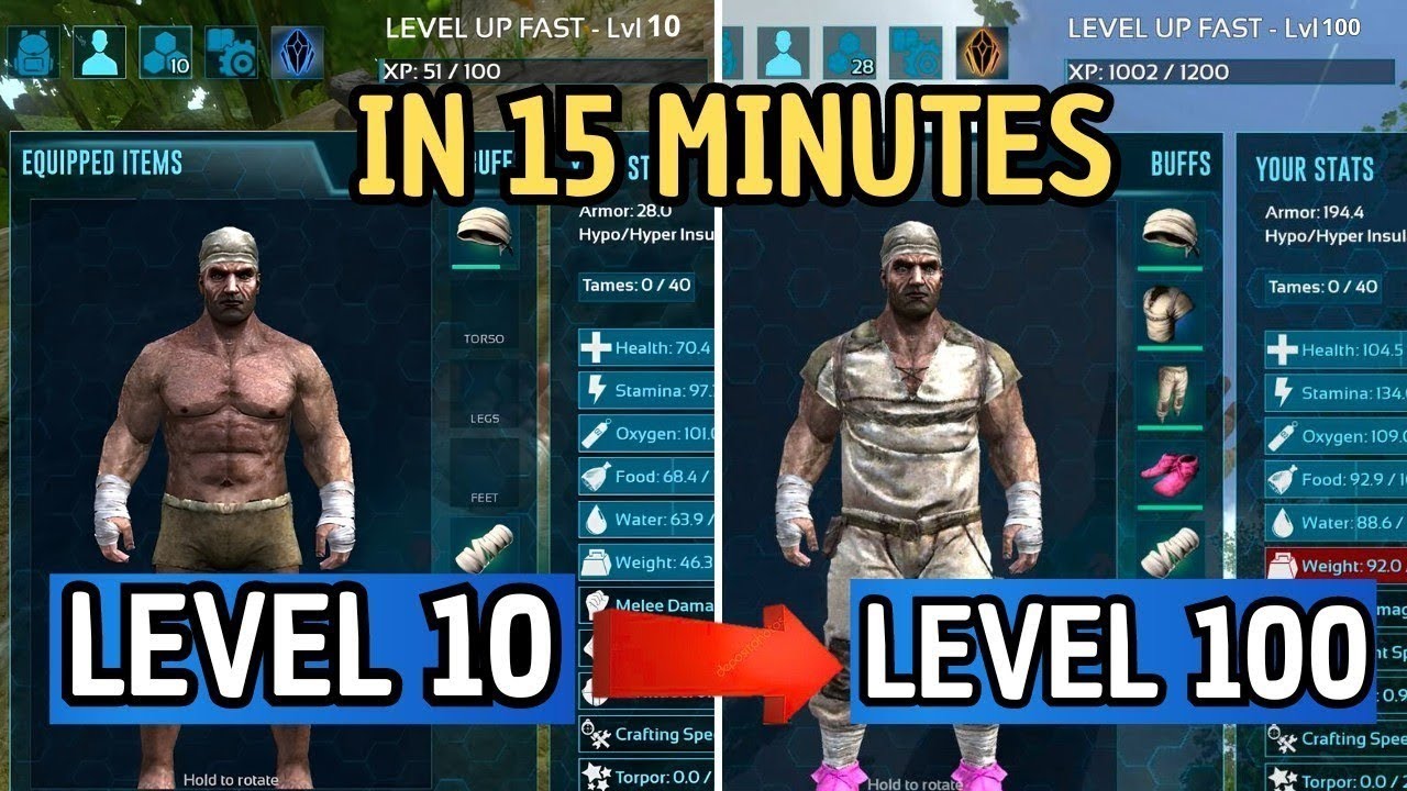 HOW TO LEVEL UP THE FIRST 50 LEVELS IN BRUTAL MODE |Ark Survival Evolved Mobile