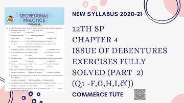 #CT#12TH SP (Sec.Pract)Chapter 4 Exercise Fully Solved Q1-F,G,H,I,&J)part 2 #New Syllabus 2020-21#Ma