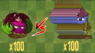100 Dark Ages Tower Head Zombies Lv. 6 vs Plants 100 Max Level who will win? Pt. 1 | pvz 2 Battlez screenshot 3