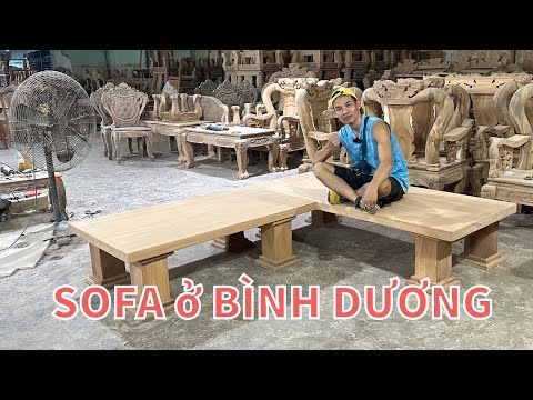 Ở Bình Dương Bộ bàn ghế sofa gỗ Nguyên Khối đẹp 2023