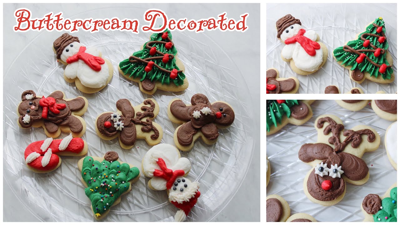 Buttercream decorated Christmas Cookies YouTube
