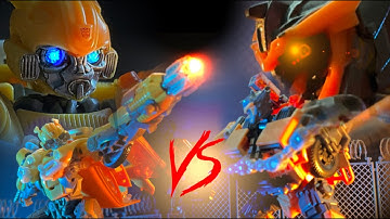 BUMBLEBEE VS BATTLETRAP!!! Epic Battle TRANSFORMERS STOP MOTION #transformers #stopmotion