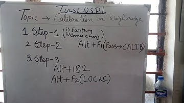 Calibration process of Tulsi weighbridge