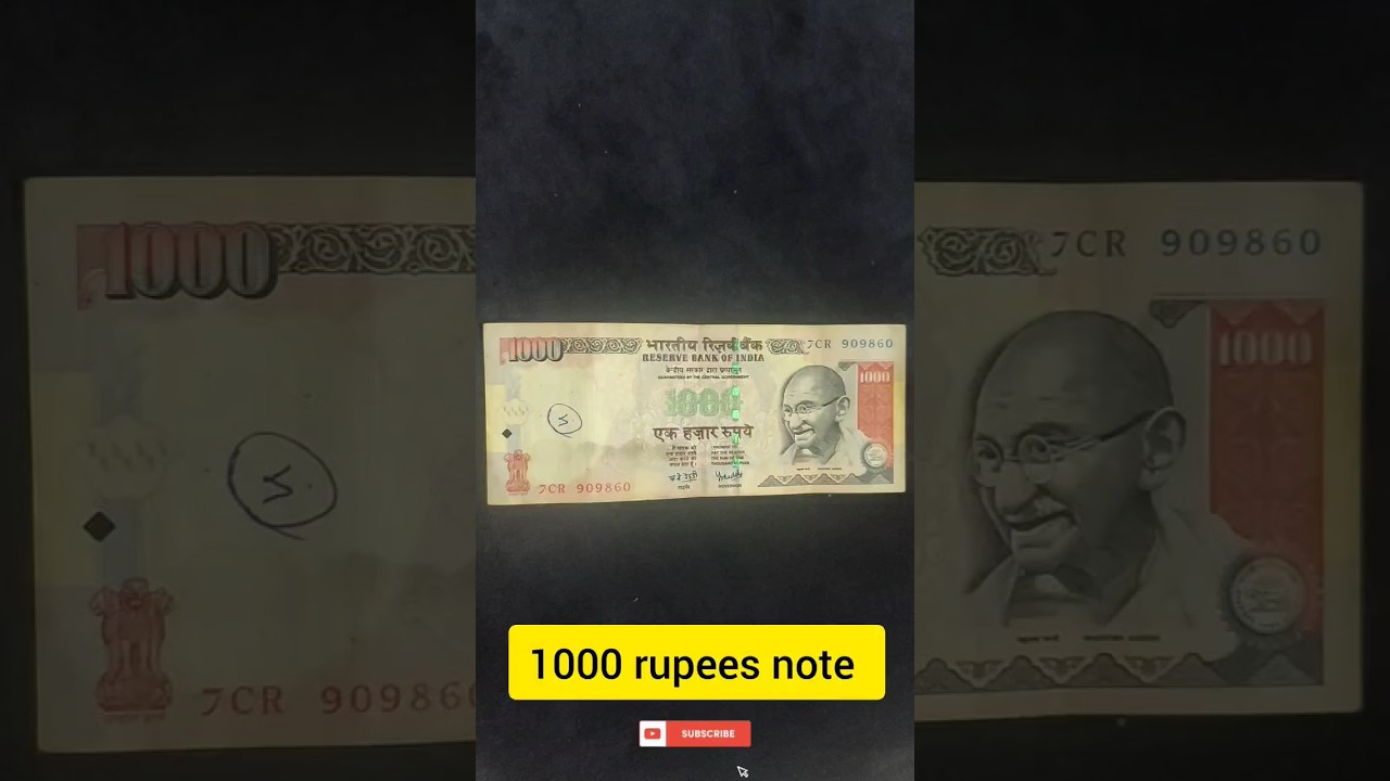 Old 1000 rupees note 