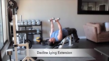 Dumbbell Decline Lying Tricep Extension Technique