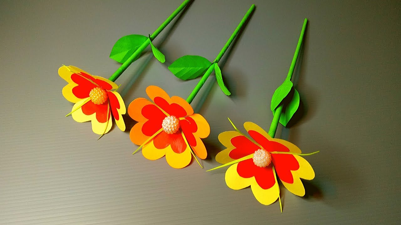 Cara Membuat Bunga Dari Kertas Origami Dua Warna Untuk 