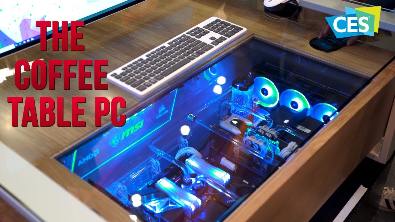 The Liquid Cooled Coffee Table Pc Ces 2020 Youtube