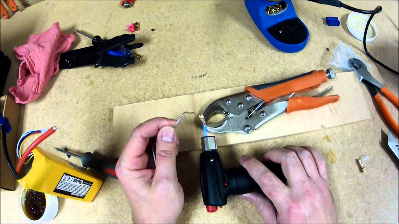 Torch soldering EC35 connectors YouTube