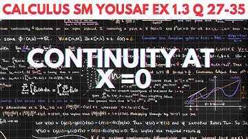 Calculus with Analytic Geometry  S M Yusuf | Exercise 1.3 Q 27-35 | Continuity at x = 0 in Calculus