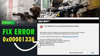Fix Modern Warfare 4 Beta Error Code 0x00001338 on PC | Application has unexpectedly stopped working