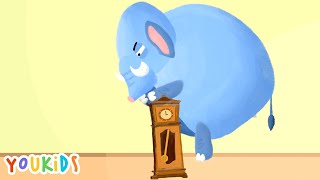 Hickory Dickory Dock 🐘 | YouKids Nursery Rhymes