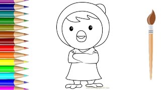 menggambar mewarnai petty pororo lucu untuk anak TK PAUD BALITA|Cute Pororo coloring drawing for kid