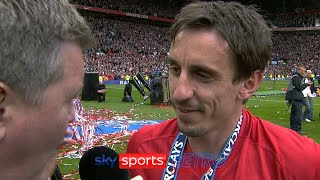 Gary Neville after winning his last Premier League title