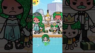 Rainbow Hair🌈 And Green Hair Family🤑Birth A Mermaid🧜 | Toca Sad Story | Toca Life World | Toca Boca