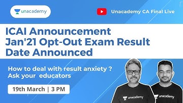 ICAI Announcement | Opt-Out Exam Result Date Declared | What Next ? | Unacademy CA Aspire