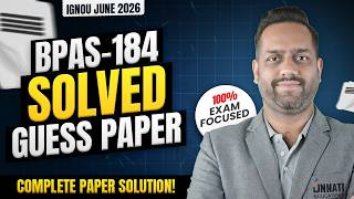 BPAS 184 Guess Paper June 2026 | IGNOU BPAS 184 Logistics Management Important Questions